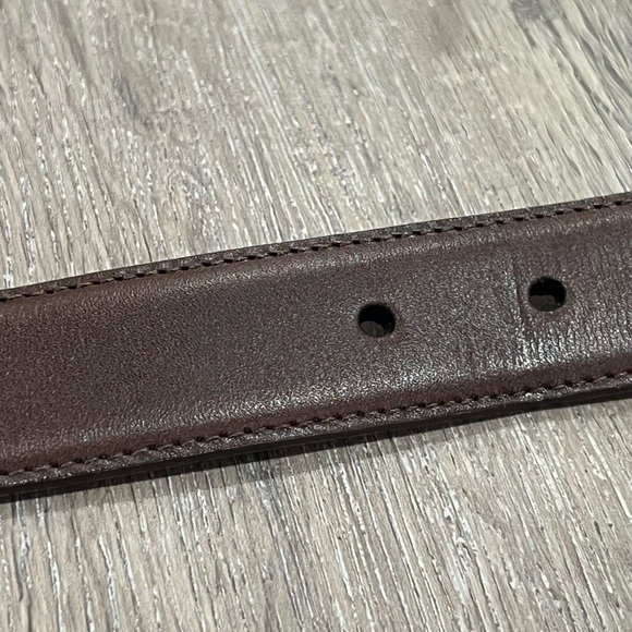 Saks Fifth Avenue Sz 46 Antique Brown Aniline Kipskin Shoulder Made in USA Belt - Picture 9 of 13